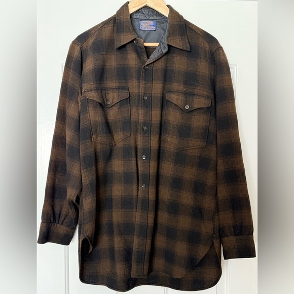 🔥 RARE VINTAGE Pendleton 100% Virgin Wool Flannel Shirt XL/XXL Made in USA 🔥 - Picture 2 of 10